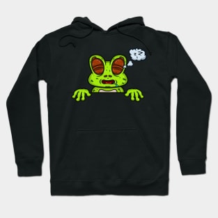 Frog Cartoon With Sleep Face Expression Hoodie